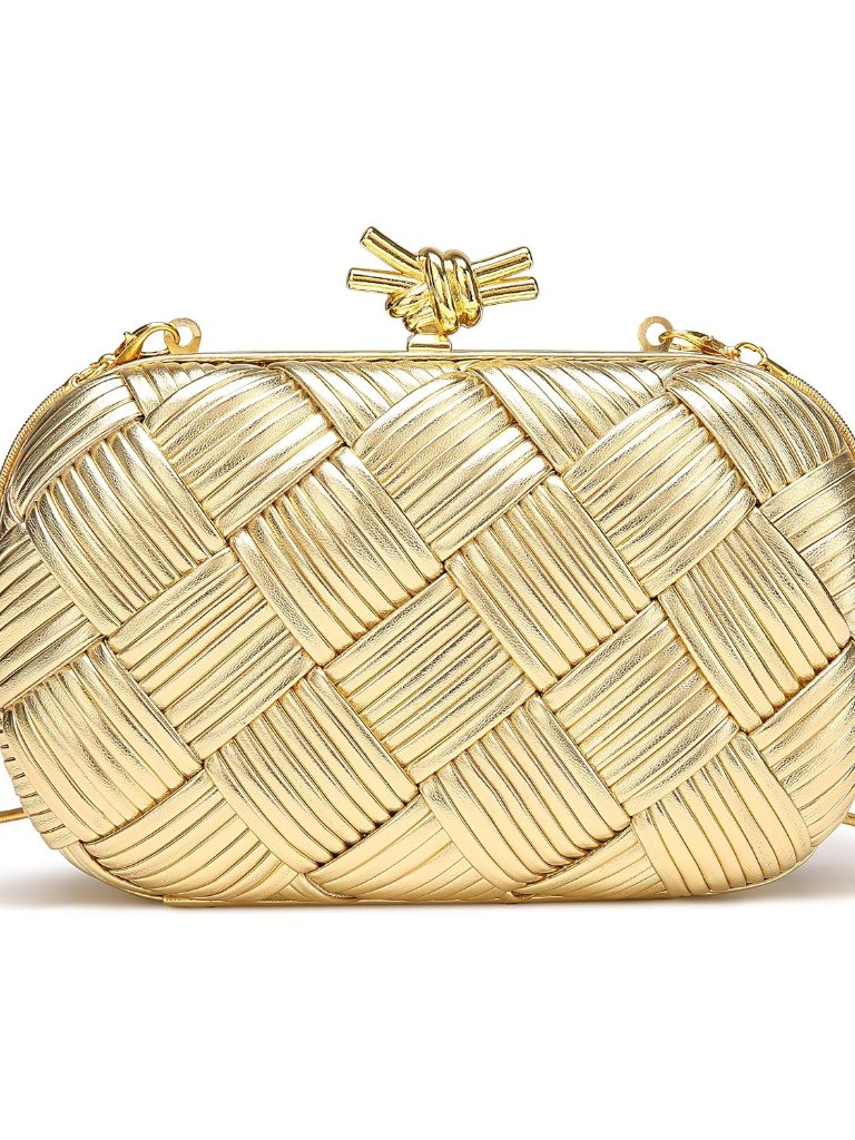 Woven Clutch Purses For Women Formal, Evening Bag Metallic Clutch Purse | Wrinkl